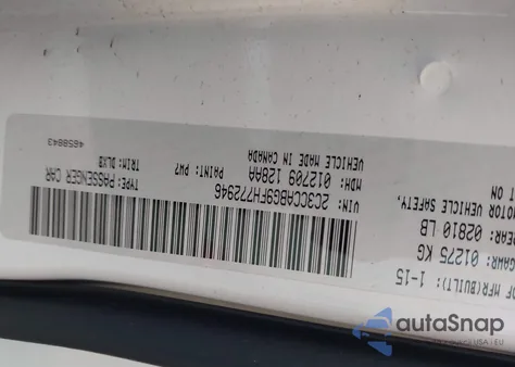 2015 Chrysler 300 from USA, damaged, VIN 2C3CCABG9FH772946